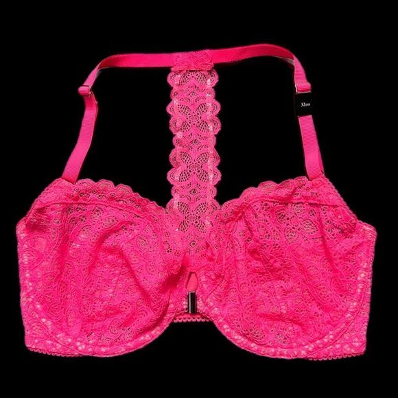 Victorias Secret Dream Angels Unlined Demi Underwire Racerback Lace bra Pink - Picture 6 of 10